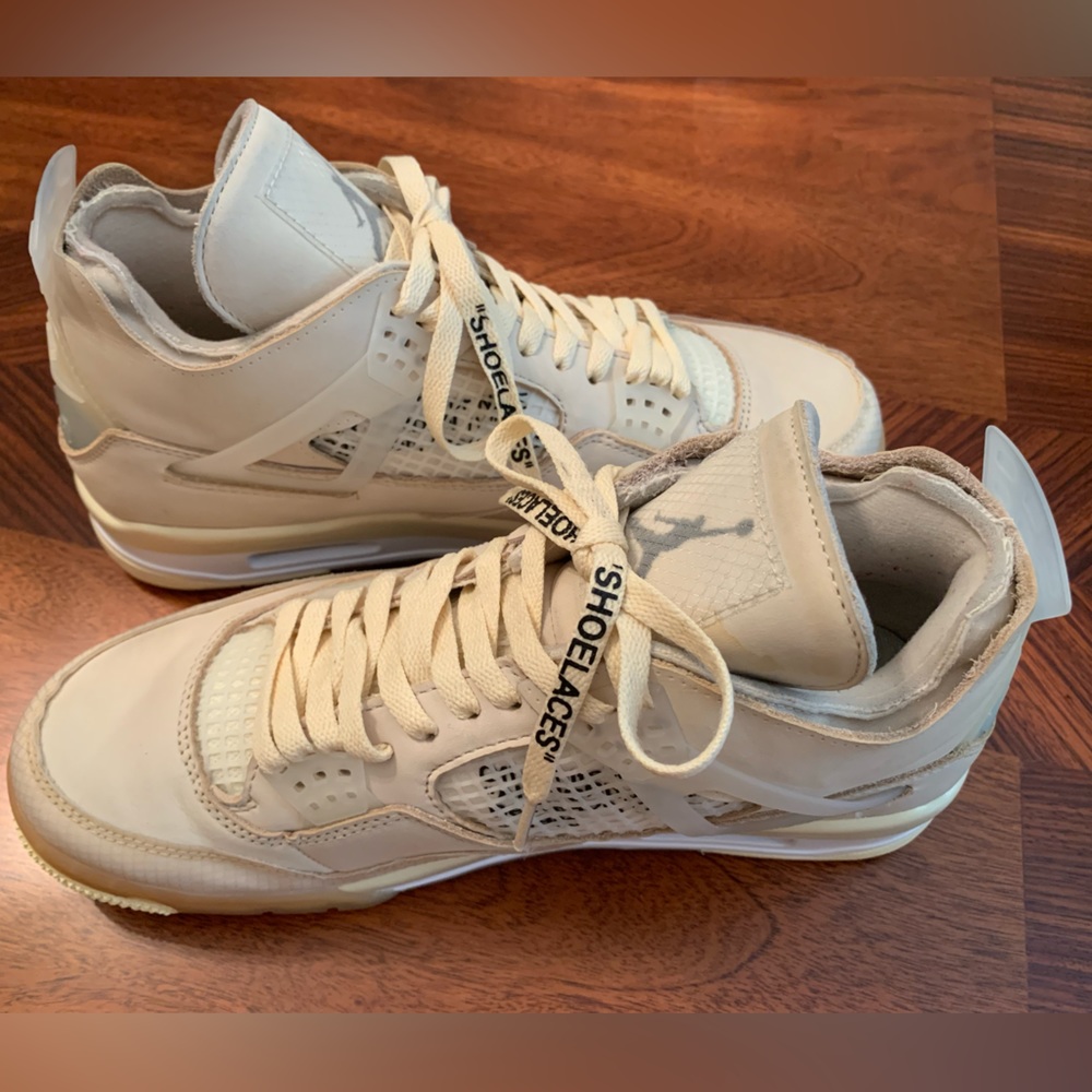 Nike Air Jordan 4 Off White Sail 2020 
CV9388-100 Size Unisex W10.5/M9 Preowned - Picture 5 of 16